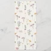 Kleurrijke lente Wildflower beemdweide Garden Wedd Menu (Achterkant)