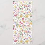 Kleurrijke lente Wildflower beemdweide Garden Wedd Menu (Achterkant)