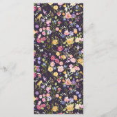 Kleurrijke lente Wildflower beemdweide Garden Wedd Menu (Achterkant)