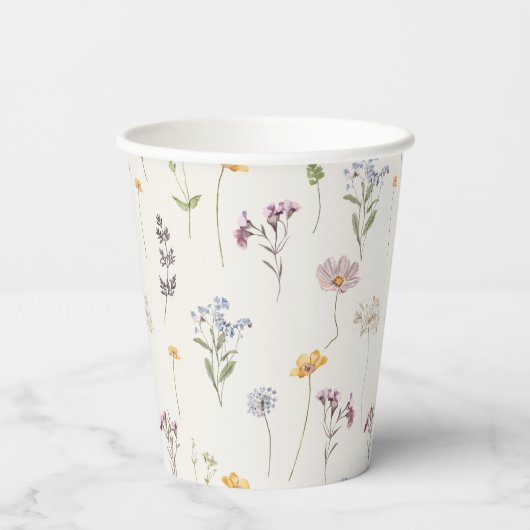 Kleurrijke lente Wildflower beemdweide Garden Wedd Papieren Bekers (Achterkant)