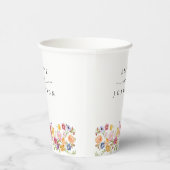 Kleurrijke lente Wildflower beemdweide Garden Wedd Papieren Bekers (Rechts)