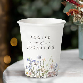 Kleurrijke lente Wildflower beemdweide Garden Wedd Papieren Bekers