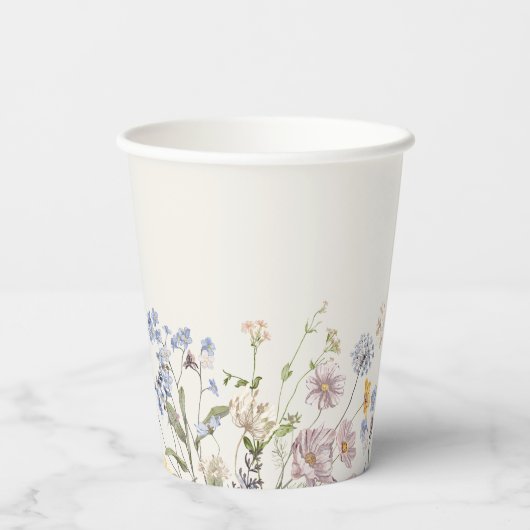 Kleurrijke lente Wildflower beemdweide Garden Wedd Papieren Bekers (Achterkant)
