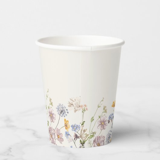 Kleurrijke lente Wildflower beemdweide Garden Wedd Papieren Bekers (Rechts)