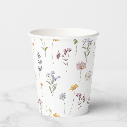 Kleurrijke lente Wildflower beemdweide Garden Wedd Papieren Bekers (Achterkant)