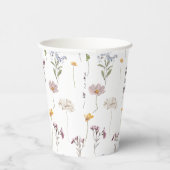 Kleurrijke lente Wildflower beemdweide Garden Wedd Papieren Bekers (Rechts)