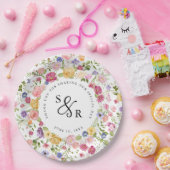 Kleurrijke lente Wildflower beemdweide Garden Wedd Papieren Bordje (Feest)