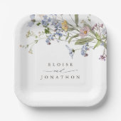 Kleurrijke lente Wildflower beemdweide Garden Wedd Papieren Bordje (Voorkant)