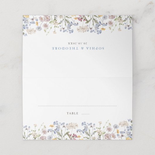 Kleurrijke lente Wildflower beemdweide Garden Wedd Plaatskaartje (Buitenkant ongevouwen)