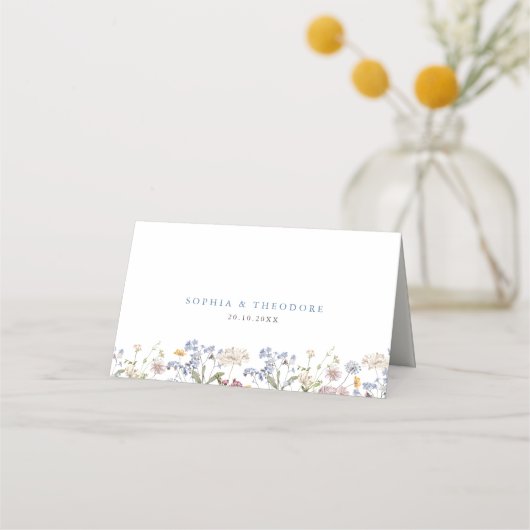 Kleurrijke lente Wildflower beemdweide Garden Wedd Plaatskaartje (Achterkant)