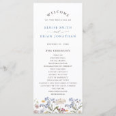 Kleurrijke lente Wildflower beemdweide Garden Wedd Programmakaart (Voorkant)