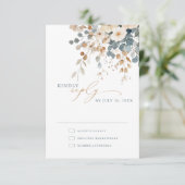 Kleurrijke lente Wildflower beemdweide Garden Wedd RSVP Kaartje (Staand voorkant)