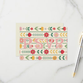 Kleurrijke lente Wildflower beemdweide Garden Wedd RSVP Kaartje