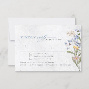 Kleurrijke lente Wildflower beemdweide Garden Wedd RSVP Kaartje