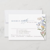 Kleurrijke lente Wildflower beemdweide Garden Wedd RSVP Kaartje (Voorkant)