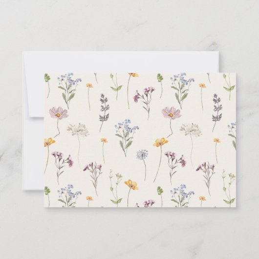 Kleurrijke lente Wildflower beemdweide Garden Wedd RSVP Kaartje (Achterkant)