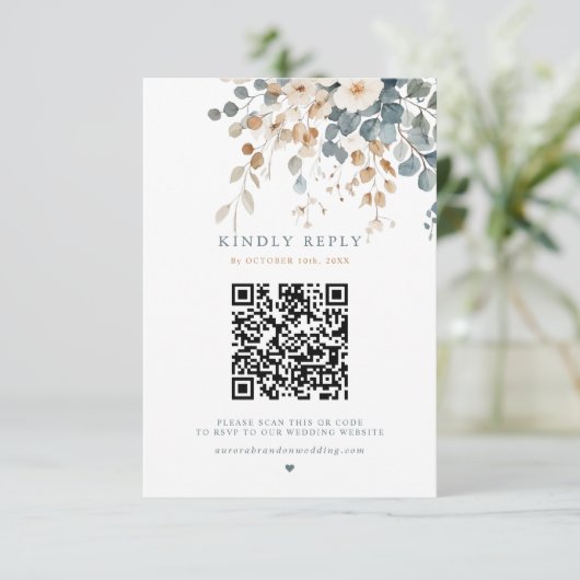 Kleurrijke lente Wildflower beemdweide Garden Wedd RSVP Kaartje (Staand voorkant)