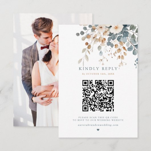 Kleurrijke lente Wildflower beemdweide Garden Wedd RSVP Kaartje (Voorkant / Achterkant)