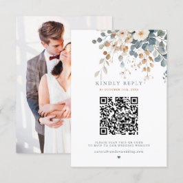 Kleurrijke lente Wildflower beemdweide Garden Wedd RSVP Kaartje