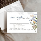 Kleurrijke lente Wildflower beemdweide Garden Wedd RSVP Kaartje