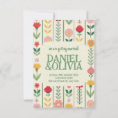 Kleurrijke lente Wildflower beemdweide Garden Wedd Save The Date (Achterkant)