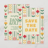 Kleurrijke lente Wildflower beemdweide Garden Wedd Save The Date (Voorkant / Achterkant)