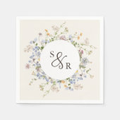 Kleurrijke lente Wildflower beemdweide Garden Wedd Servet (Voorkant)