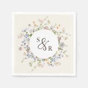 Kleurrijke lente Wildflower beemdweide Garden Wedd Servet