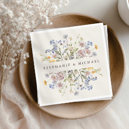 Kleurrijke lente Wildflower beemdweide Garden Wedd Servet