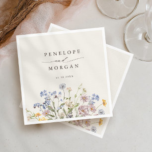 Kleurrijke lente Wildflower beemdweide Garden Wedd Servet