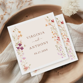 Kleurrijke lente Wildflower beemdweide Garden Wedd Servet