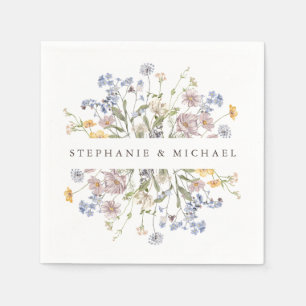 Kleurrijke lente Wildflower beemdweide Garden Wedd Servet