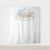 Kleurrijke lente Wildflower beemdweide Garden Wedd Wandkleed (Voorkant)