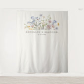 Kleurrijke lente Wildflower beemdweide Garden Wedd Wandkleed (Voorkant)