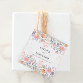Kleurrijke lente Wildflower bruiloft Bedankjes Labels (In situ)
