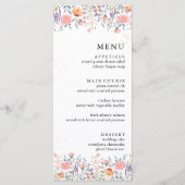 Kleurrijke lente Wildflower bruiloft Menu (Voorkant)