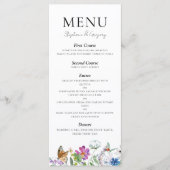 Kleurrijke lente Wildflower bruiloft Menu (Voorkant)