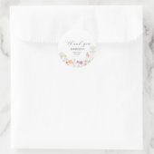 Kleurrijke lente Wildflower bruiloft Ronde Sticker (Tas)