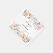 Kleurrijke lente Wildflower bruiloft Servet (Hoek)