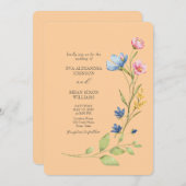 Kleurrijke lente Wildflower bruiloft uitnodiging (Voorkant / Achterkant)