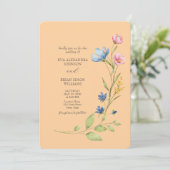 Kleurrijke lente Wildflower bruiloft uitnodiging (Staand voorkant)