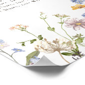 Kleurrijke lente Wildflower bruiloft zitgrafiek Poster (Hoek)
