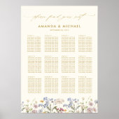 Kleurrijke lente Wildflower bruiloft zitgrafiek Poster (Voorkant)