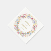 Kleurrijke lente Wildflower Garden Wreath Wedding Servet (Hoek)