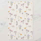 Kleurrijke lente Wildflower Meadow Bruiloft Menu (Achterkant)