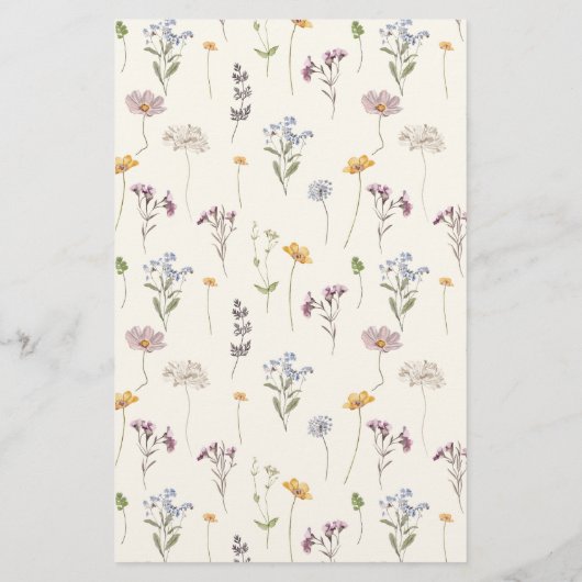 Kleurrijke lente Wildflower Meadow Bruiloft Menu (Achterkant)