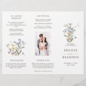 Kleurrijke lente Wildflower Meadow Bruiloft Progra (Voorkant)