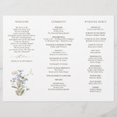 Kleurrijke lente Wildflower Meadow Bruiloft Progra (Achterkant)