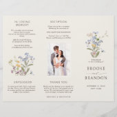 Kleurrijke lente Wildflower Meadow Bruiloft Progra (Voorkant)