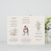 Kleurrijke lente Wildflower Meadow Bruiloft Progra (Staand voorkant)